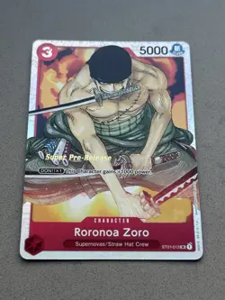 One Piece Card 2022 Roronoa Zoro ST01-13 SR Super Pre-Release Promo English ~ NM - Image 5