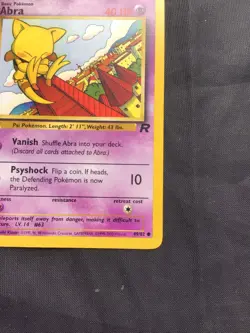 Pokemon Cards: Team Rocket 1st Edition Common: Abra 49/82 - Image 4