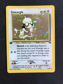 CLEAN Pokemon Card Neo Discovery 1st Edition Rare Holo Smeargle 11/75 MINT / NM - Image 1