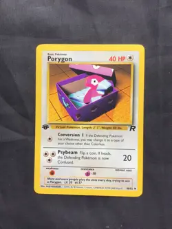 Pokemon Cards: Team Rocket 1st Edition Uncommon: Porygon 48/82 - Image 1