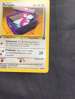 Pokemon Cards: Team Rocket 1st Edition Uncommon: Porygon 48/82 - Image 4