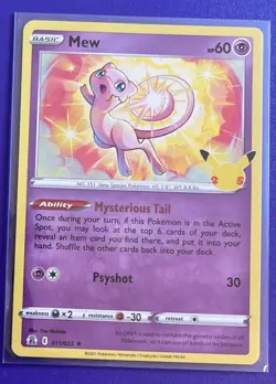 Pokemon Mew TCG Holo Rare Card Celebrations 011/025 Mew Holo Rare Card - Image 3