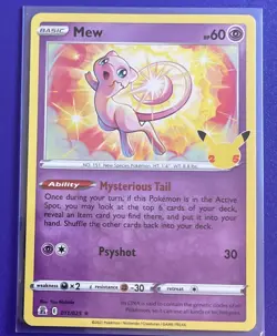 Pokemon Mew TCG Holo Rare Card Celebrations 011/025 Mew Holo Rare Card - Image 5