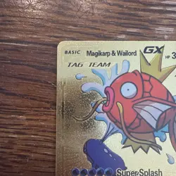 Gold plated Magikarp and Wailord GX Pokemon card, hp300, 161/181 - Image 2