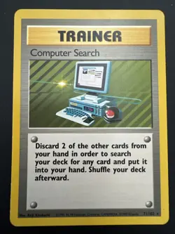 Pokemon TCG Base Set Computer Search Unlimited Rare Card 71/102 WOTC Vintage - Image 1