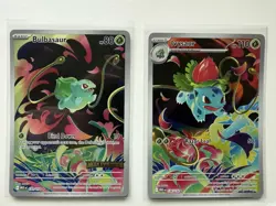 Bulbasaur Ivysaur Stamped Promo Pair Mega Evolution SIR Pokemon Card - Image 1