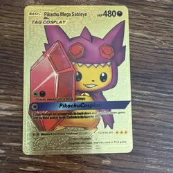 Pokemon Pikachu Mega Sableye 480HP Gold Foil Card Full Fan Art 005 - Image 1