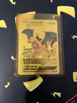 Pokemon Charizard V HP508 Gold Foil Fan Art Collector Card - Image 1