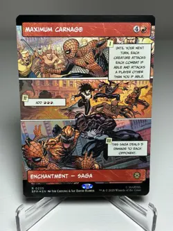 2025 MTG Maximum Carnage (Borderless) Marvel's Spider-Man Foil Enchanment - Image 1