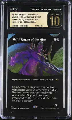 SIDISI, REGENT OF THE MIRE Dragonstorm Borderless Foil CGC Pristine 10 MTG - Image 1