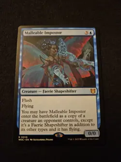 MTG Malleable Impostor Wilds of Eldraine Commander Light Play Condition - Image 1