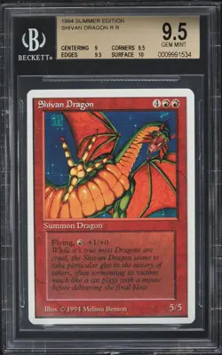MTG Summer Magic (Edgar) Shivan Dragon BGS 9.5 (pop 3, super rare) - Image 1