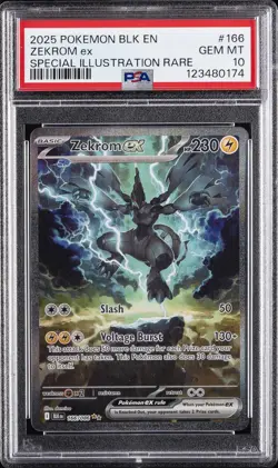 2025 POKEMON BLK EN-BLACK BOLT SPECIAL ILLUSTRATION RARE #166 ZEKROM EX PSA 10 - Image 1