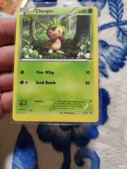 MISCUT (MC) Chespin 3/39 - 2013 XY Kalos Starter Set Pokemon - Print Dot - Image 3