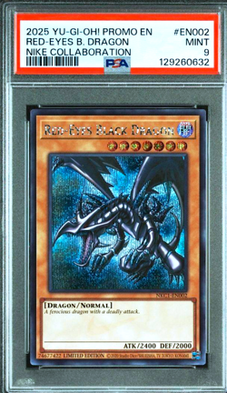 PSA 9 YuGiOh Red Eyes Black Dragon Nike Worlds Promo NKC1-EN002 Mint - Image 1