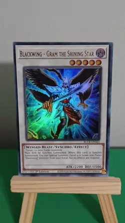 Yugioh Blackwing - Gram The Shining Star BLCR-EN063 Ultra Rare 1st Edition - Image 3
