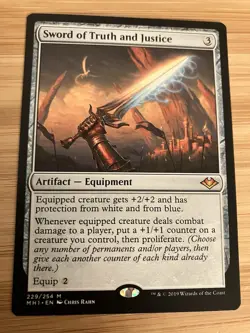 1x Sword of Truth and Justice (LP), Magic The Gathering Modern Horizons - Image 1