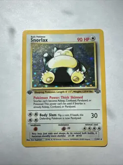 1999 Snorlax 11/64 1st Edition Holo Jungle Set MP Pokemon HP-MP - Image 1