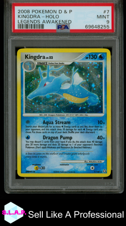 KINGDRA POKEMON HOLO DIAMOND & PEARL LEGENDS AWAKENED 7 2008 ENGLISH PSA 9 - Image 1