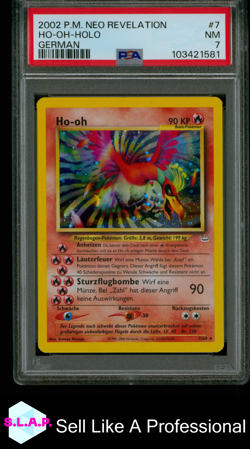 HO-OH-HOLO GERMAN POKEMON GERMAN NEO REVELATION 2002 7 PSA 7 - Image 1