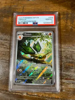 POKEMON 2024 Surging Sparks Illustration Rare Full Art VIBRAVA #206 PSA 10 Gem - Image 1