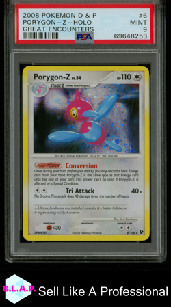 PORYGON Z POKEMON HOLO DIAMOND & PEARL GREAT ENCOUNTERS 6 2008 ENGLISH PSA 9 - Image 1