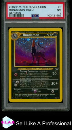 HUNDEMON-HOLO GERMAN POKEMON GERMAN NEO REVELATION 2002 8 PSA 7 - Image 1