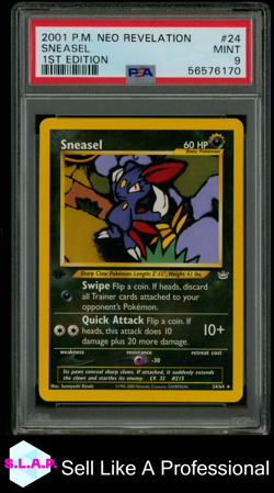 SNEASEL 1ST EDITION POKEMON NEO REVELATION 2001 24 PSA 9 - Image 1