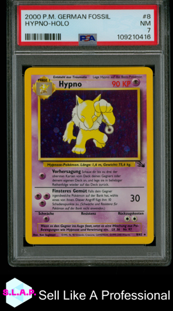 HYPNO-HOLO POKEMON GERMAN FOSSIL 2000 8 PSA 7 - Image 1