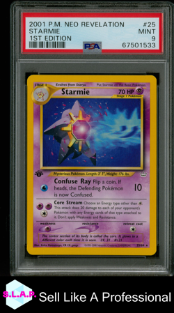 STARMIE 1ST EDITION POKEMON NEO REVELATION 2001 25 PSA 9 - Image 1
