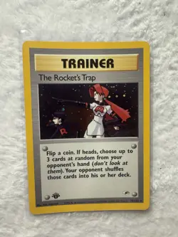 The Rocket’s Trap Holo Rare 1st Edition 19/132 Gym Heroes WOTC VTG Pokemon NM - Image 1