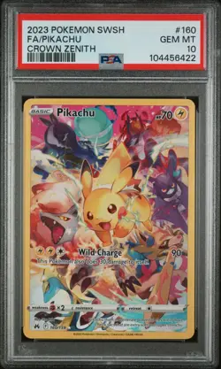 2023 Pokemon Crown Zenith Pikachu Full Art Secret Rare #160 PSA 10 GEM MINT - Image 1