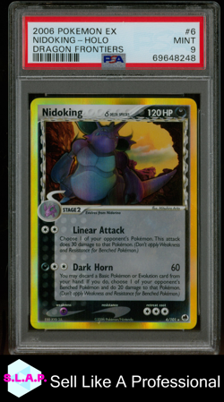 NIDOKING POKEMON HOLO EX DRAGON FRONTIERS 6 2006 ENGLISH PSA 9 - Image 1