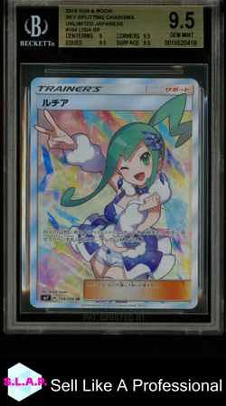 LISIA POKEMON - SKY-SPLITTING CHARISMA 104/096 2018 JAPANESE BGS 9.5 - Image 1
