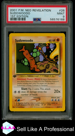 SUDOWOODO 1ST EDITION POKEMON NEO REVELATION 2001 26 PSA 9 - Image 1