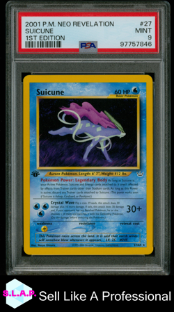SUICUNE 1ST EDITION POKEMON NEO REVELATION 2001 27 PSA 9 - Image 1
