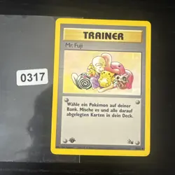 Pokemon TCG Karte - Trainer Mr. Fuji - 1. Edition -German/Deutsch - 58/62 Fossil - Image 1