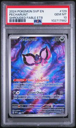 PSA GEM MINT 10 2024 POKEMON SVP EN-SV PROMO 129 PECHARUNT SHROUDED FABLE ETB - Image 1