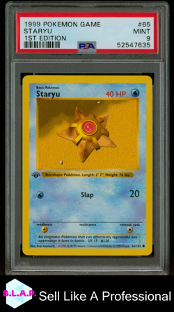 STARYU POKEMON NON-HOLO BASE SET 1ST EDITION 65 1999 ENGLISH PSA 9 - Image 1