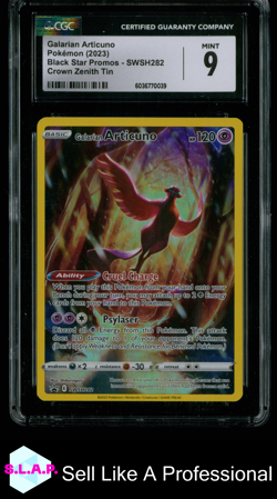 GALARIAN ARTICUNO BLCK STR PROMOS - CROWN ZENITH TIN SWSH282 POKEMON CGC 9 - Image 1