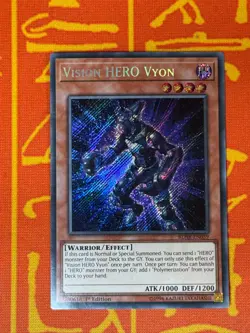 YUGIOH VISION HERO VYON SECRET RARE 1ST EXCELLENT BLHR-EN059 - Image 1