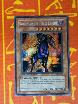 YUGIOH SWIFT GAIA THE FIERCE KNIGHT SECRET RARE LIGHT PLAY CT1-EN004 - Image 1