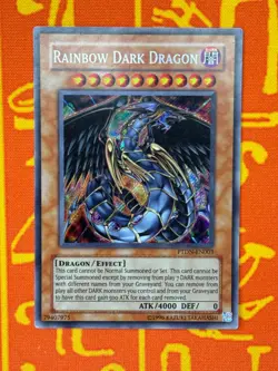 YUGIOH RAINBOW DARK DRAGON SECRET RARE LIGHT PLAY PTDN-EN003 - Image 1