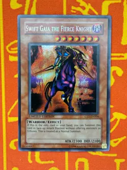 YUGIOH SWIFT GAIA THE FIERCE KNIGHT SECRET RARE NEAR MINT CT1-EN004 - Image 1