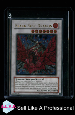 BLACK ROSE DRAGON YUGIOH ULTIMATE RARE CROSSROADS OF CHAOS CSOC-EN039 2009 EN - Image 1