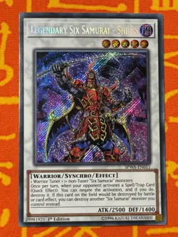 YUGIOH LEGENDARY SIX SAMURAI SHI EN SECRET RARE 1ST EXC SPWA-EN011 - Image 1