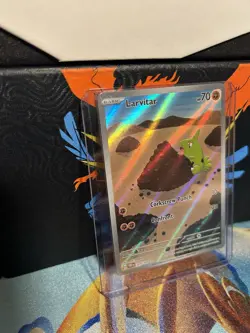 Pokemon Card TCG - Larvitar 203/197 Illustration Rare Obsidian Flames Near Mint - Image 2