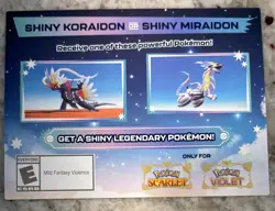 Pokemon Scarlet and Violet Shiny Koraidon OR Miraidon Gamestop Promo Code Card - Image 1