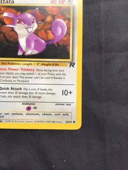 Pokemon Cards: Team Rocket 1st Edition Common: Rattata 66/82 - Image 4