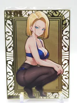 Goddess Story - Gold Metal Waifu Card - Android 18 & Bulma - NUMBERED 079/100 - Image 1